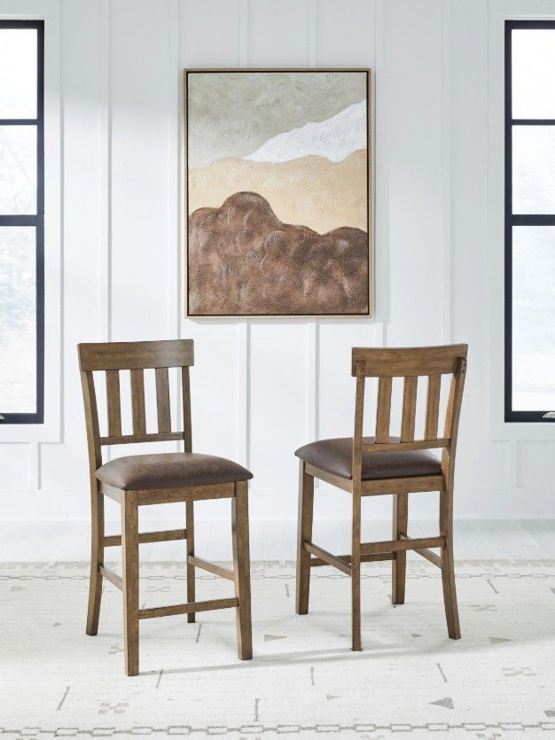 Signature Design by Ashley® Urbinforte Light Brown Upholstered Bar Stool-1