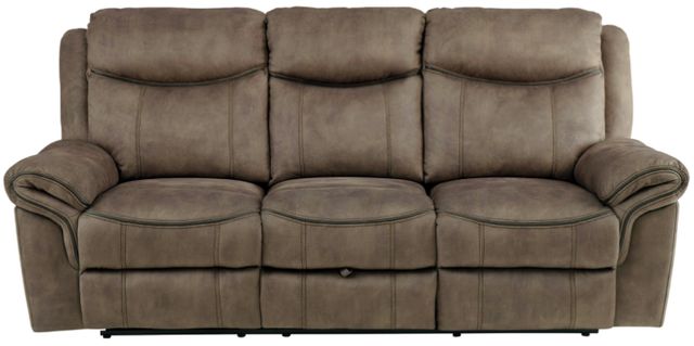 Homelegance® Aram Brown Manual Double Reclining Sofa-2