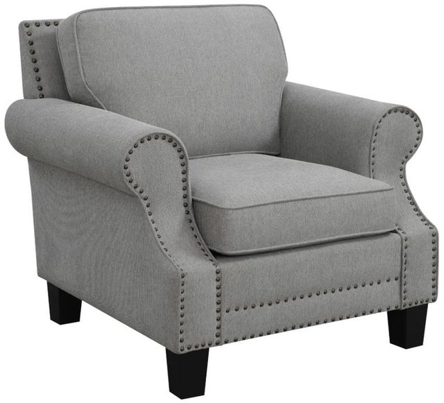 Coaster® Sheldon Grey Upholstered Chair with Rolled Arms-0