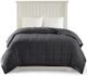 Olliix by Madison Park Charcoal All Season Hypoallergenic Microfiber Down Alternative Full/Queen Windom Blanket-4