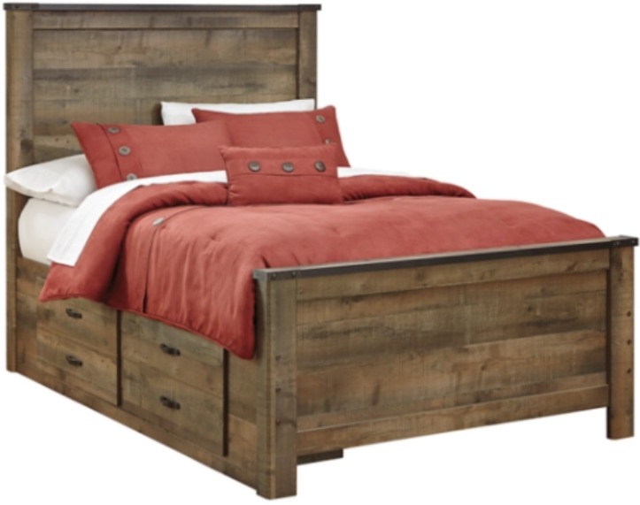 Trinell Full Bookcase Storage Bed - Brown Trinell Full Bookcase Storage Bed - Brown