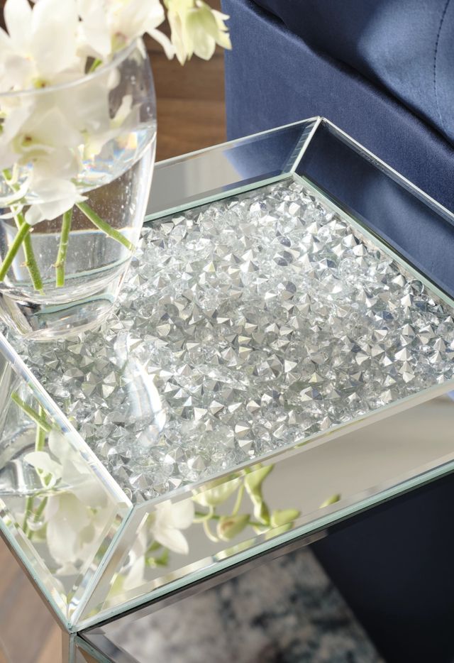 Signature Design by Ashley® Gillrock Mirror Glass Top Accent Table with Silver Base-3