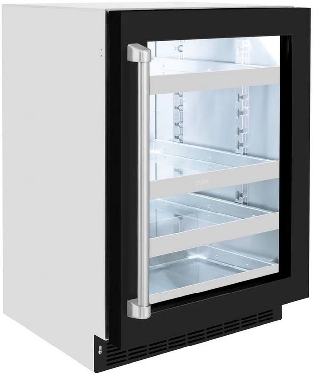 ZLINE Touchstone 5.2 Cu. Ft. Stainless Steel Beverage Center with Black Matte Glass Door-6