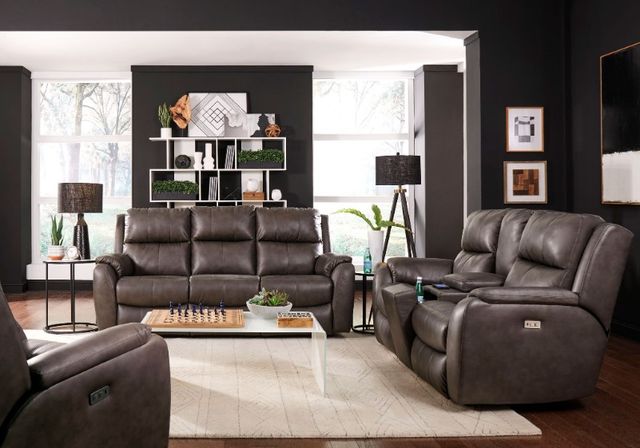 Southern Motion™ Customizable Marquis Double Power Reclining Loveseat with Headrest, Console and Hidden Cupholders-1