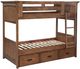 American Woodcrafters Oakdale Youth Honey Oak Twin Over Twin Bunkbed with Trundle-0