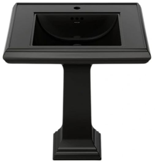 Kohler Memoirs® Classic Black 27.25" Rectangular Pedestal Bathroom Sink-1