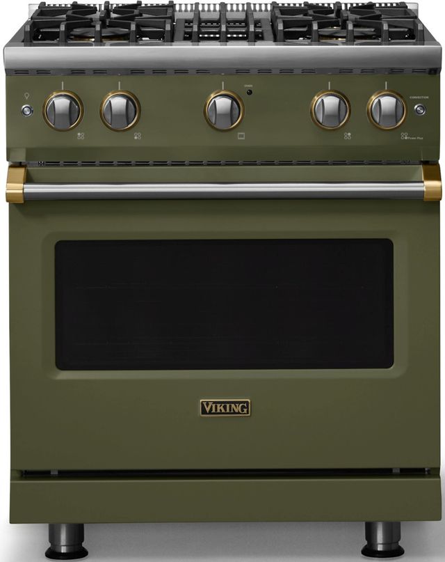 Viking® 5 Series 30" Martini Pro Style Gas (NG) Range with Brushed Brass Trim-0