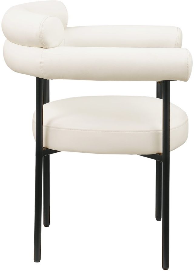 Meridian Furniture Blake Cream/Matte Black Upholstered Dining Arm Chair-2