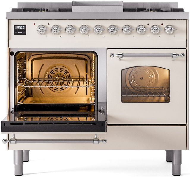Ilve® Nostalgie II Series 40" Antique White Pro Style Dual Fuel Range-2