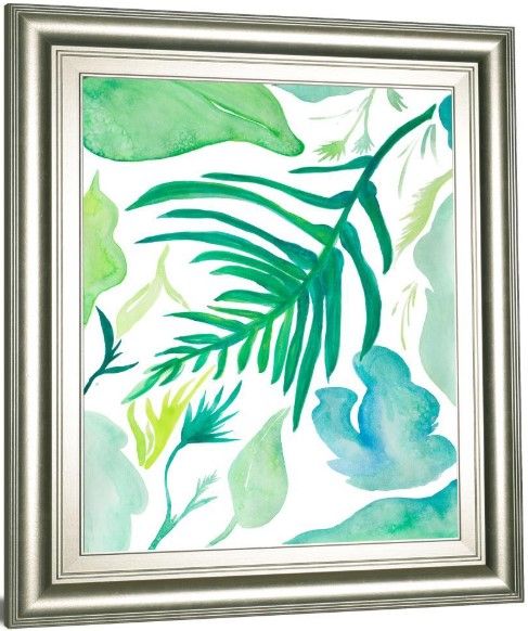Classy Living Kat Papa Green Water Leaves I 22" Wall Art-3