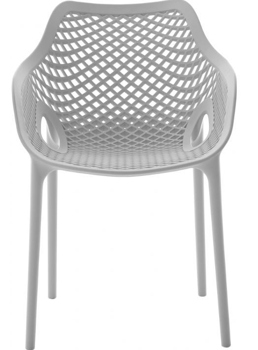 Meridian Furniture Mykonos Gray Plastic Outdoor Patio Dining Chair-2