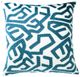 Harp & Finial® Jase Teal Velvet Applique Pillow-0