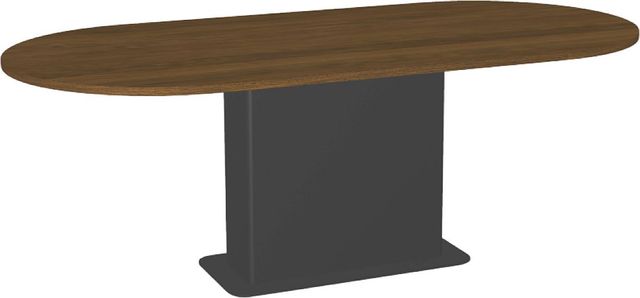 Amisco Customizable Lucarelli 84" Racetrack Dining Table with 1" Walnut Veneer Top-0
