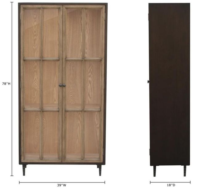 Nest Home Collections Camden Espresso/Natural Doors Tall Cabinet-2