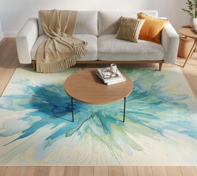 Nourison Home™ Color Splash Ivory/Blue 5'x7' Modern Area Rug-4