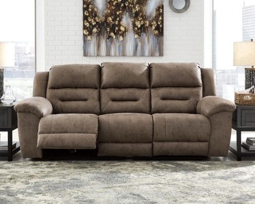 Signature Design by Ashley® Stoneland Fossil Power Reclining Sofa-1