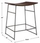 Uttermost® Thura Walnut Counter Stool with Dark Gunmetal Legs-2