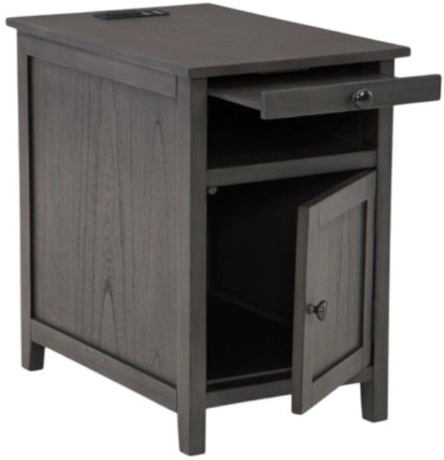 American Wholesale Furniture Claypool Gray Chairside Table-1