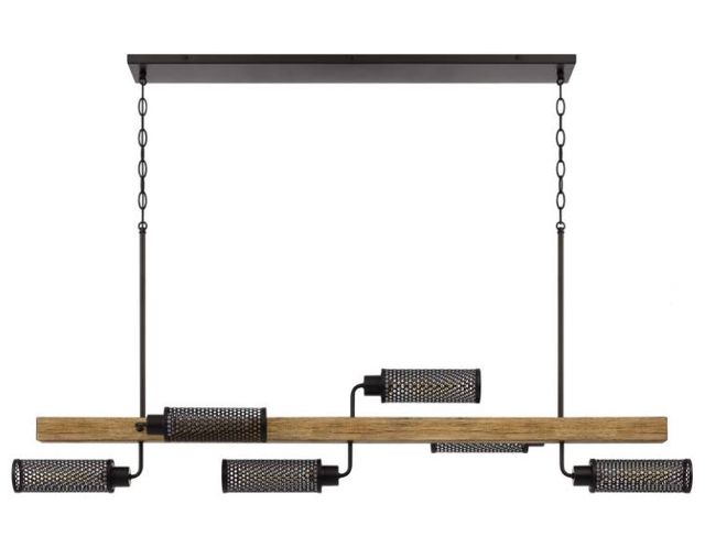 Cal® Lighting & Accessories Lenox Pine Wood Island Light Oak Chandelier-0