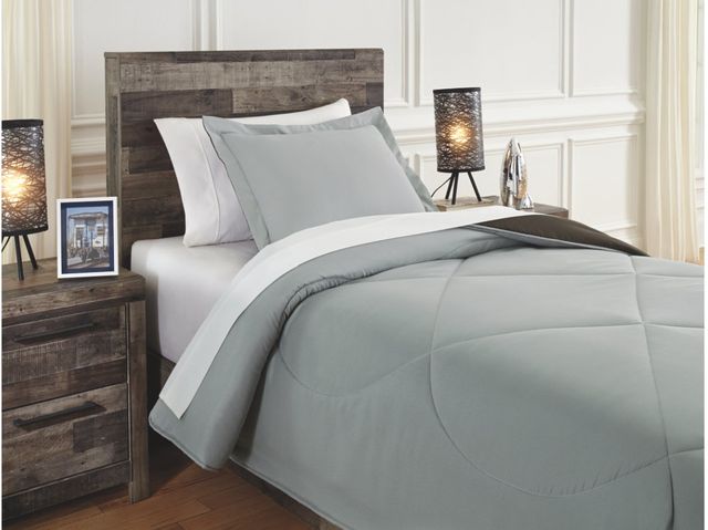 Signature Design by Ashley® Massey 2-Piece Black/Gray Twin Comforter Set-2
