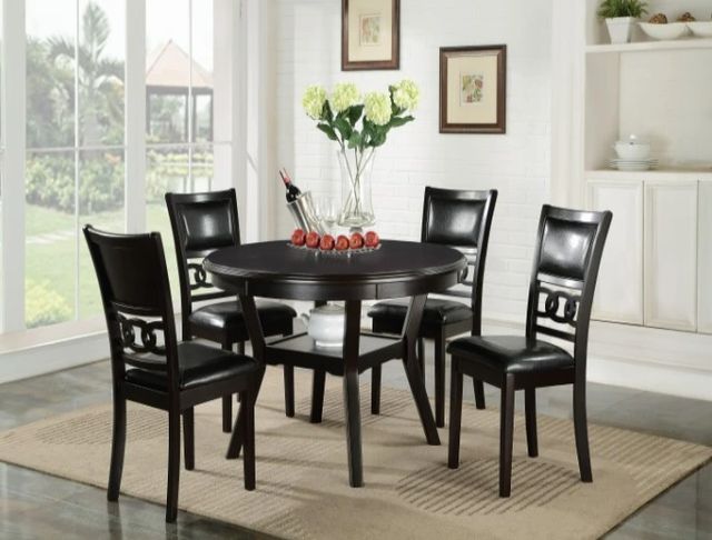 New Classic® Home Furnishings Gia 5-Piece Ebony Round Dining Set-1