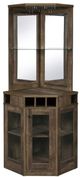 Coaster® Alviso Rustic Oak Corner Bar Cabinet with Stemware Rack-1