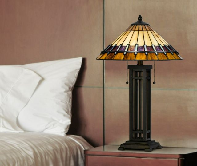 Cal® Lighting & Accessories Tiffany Dark Bronze Table Lamp-3