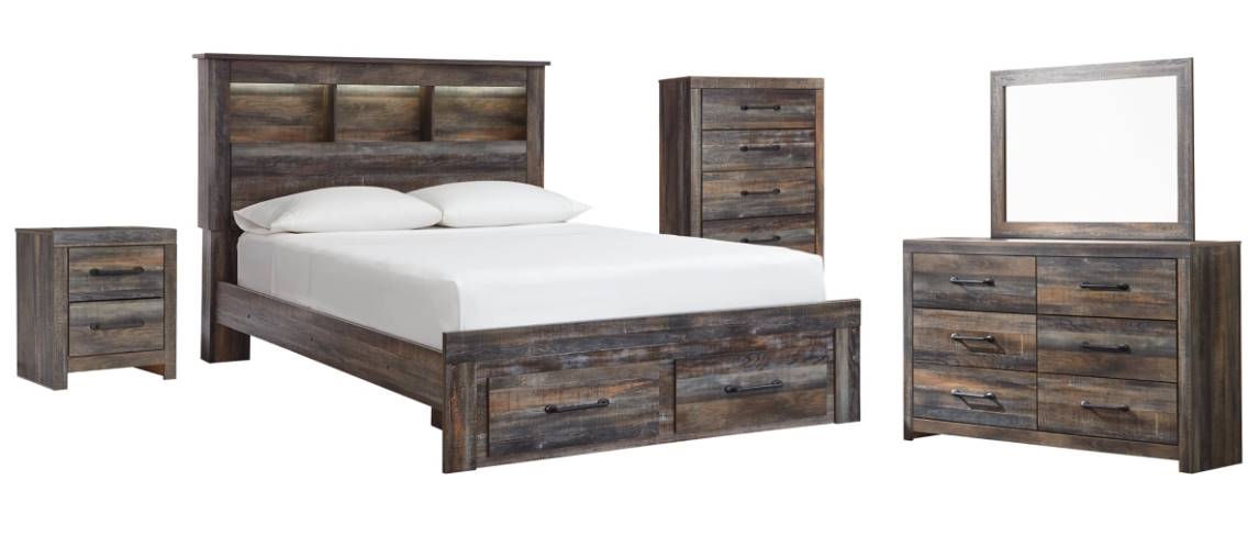 Drystan 5 Piece Queen Storage Bedroom - Multi