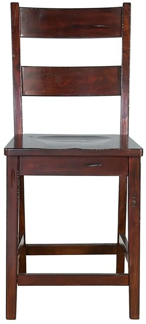 Sunny Designs™ Vineyard Rustic Mahogany 24" Ladderback Counter Stool-2