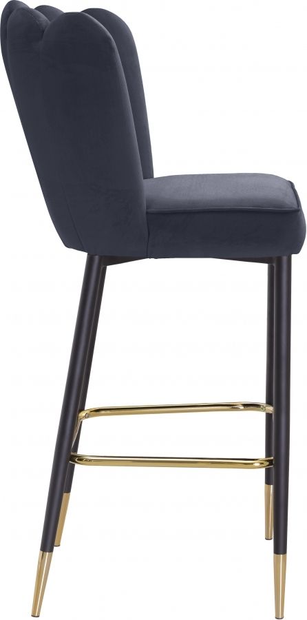 Meridian Furniture Lily Grey Velvet Stool-2