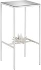 Currey & Company Sisalana Mirror Top Accent Table with Yeso Blanco Base-0