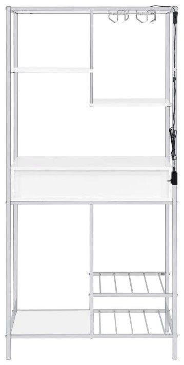 Coaster® Figueroa Silver/White 5-Shelf Wine Cabinet-3