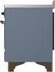 Ilve® Majestic III 48" Blue Gray Pro Style Induction Range with Triple Glass Door and Burnished Trim-4