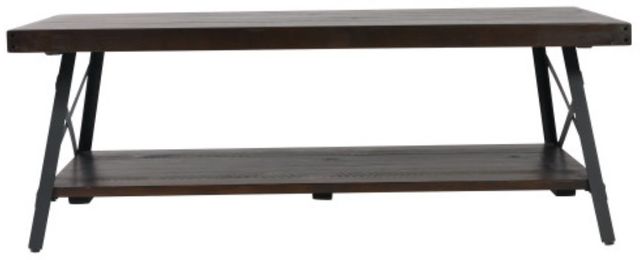 Emerald Home Chandler Espresso Brown Cocktail Table with Steel Gray Base-3
