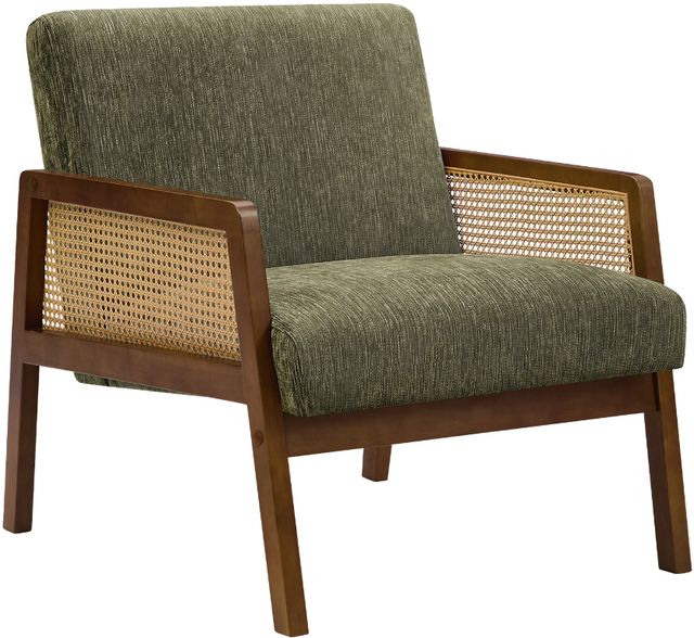 Monarch Specialties Inc. Brown Walnut/Green 30" Uphoslstered Accent Chair-0