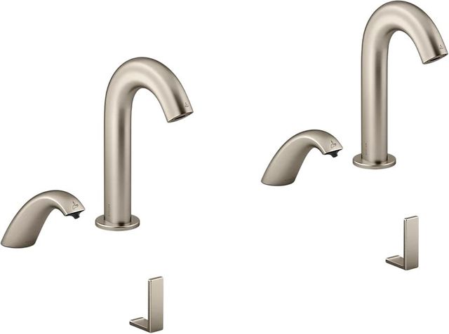 KOHLER® Oblo™ Curve 4-Piece Vibrant Brushed Nickel Touchless Lavatory Faucet and Soap Dispenser Set for Constellation™ 60" Lavatory System-0