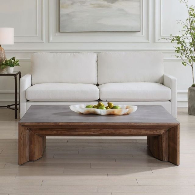 Uttermost® Vail Gray/Natural Elm Coffee Table-1
