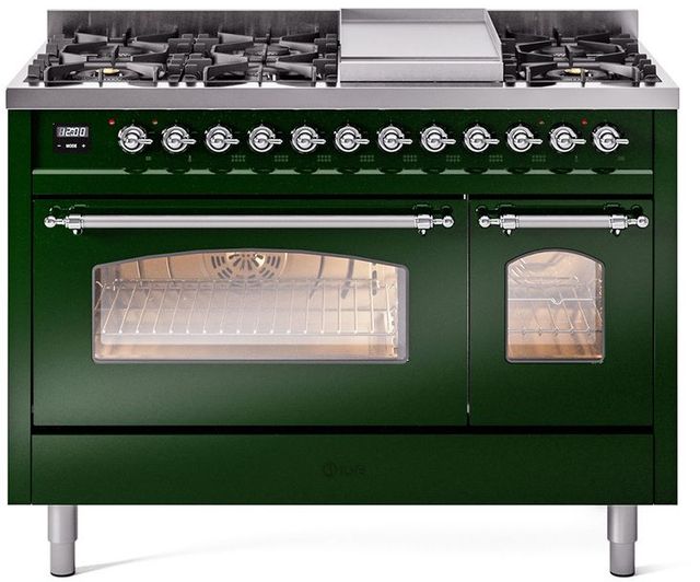 Ilve® Nostalgie II Series 48" Emerald Green Pro Style Dual Fuel Range-0