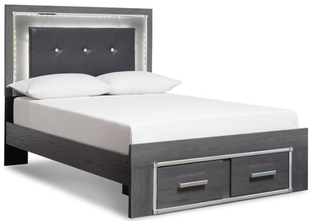 Signature Design by Ashley® Lodanna 4-Piece Gray Queen Storage Panel Bed Set-1