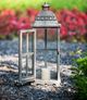 A & B Home 2-Piece Gray Urban Scape Lantern Set-3