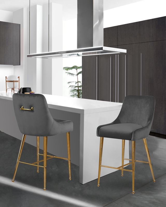Meridian Furniture Owen Gray Velvet Counter Stool-3