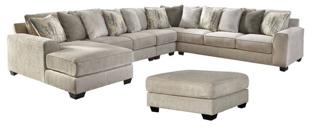 Benchcraft® Ardsley 2-Piece Pewter Sectional with Ottoman-0