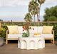 Dovetail Furniture Boe Light Gray/Natural Fabric/Teak Outdoor Sofa-1