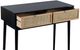 A & B Home Black Console Table with Two Rattan Drawers -2