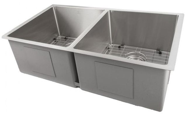 ZLINE Anton 33" Stainless Steel Undermount Double Bowl Kitchen Sink with Bottom Grid-1