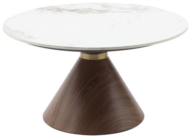 Homelegance® Greer White Cocktail Table with Oak Base-0