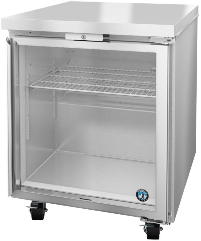 Hoshizaki Steelheart® 27" 6.21 Cu. Ft. Stainless Steel Single Section Undercounter Low Profile Freezer with Full Glass Door-2