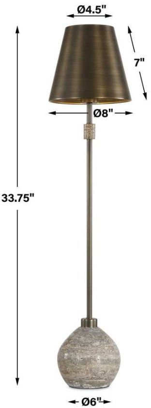 Uttermost® Jaycee Dark Travertine Buffet Lamp-2