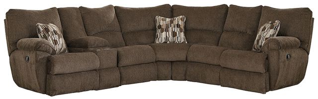Catnapper® Elliott 2-Piece Chocolate Lay Flat Reclining Sectional-0