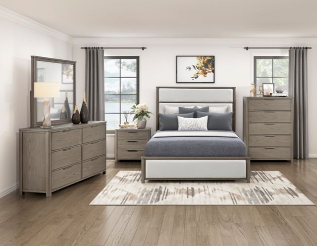 Homelegance® Dalston Beige/Light Gray California King Panel Bed-1